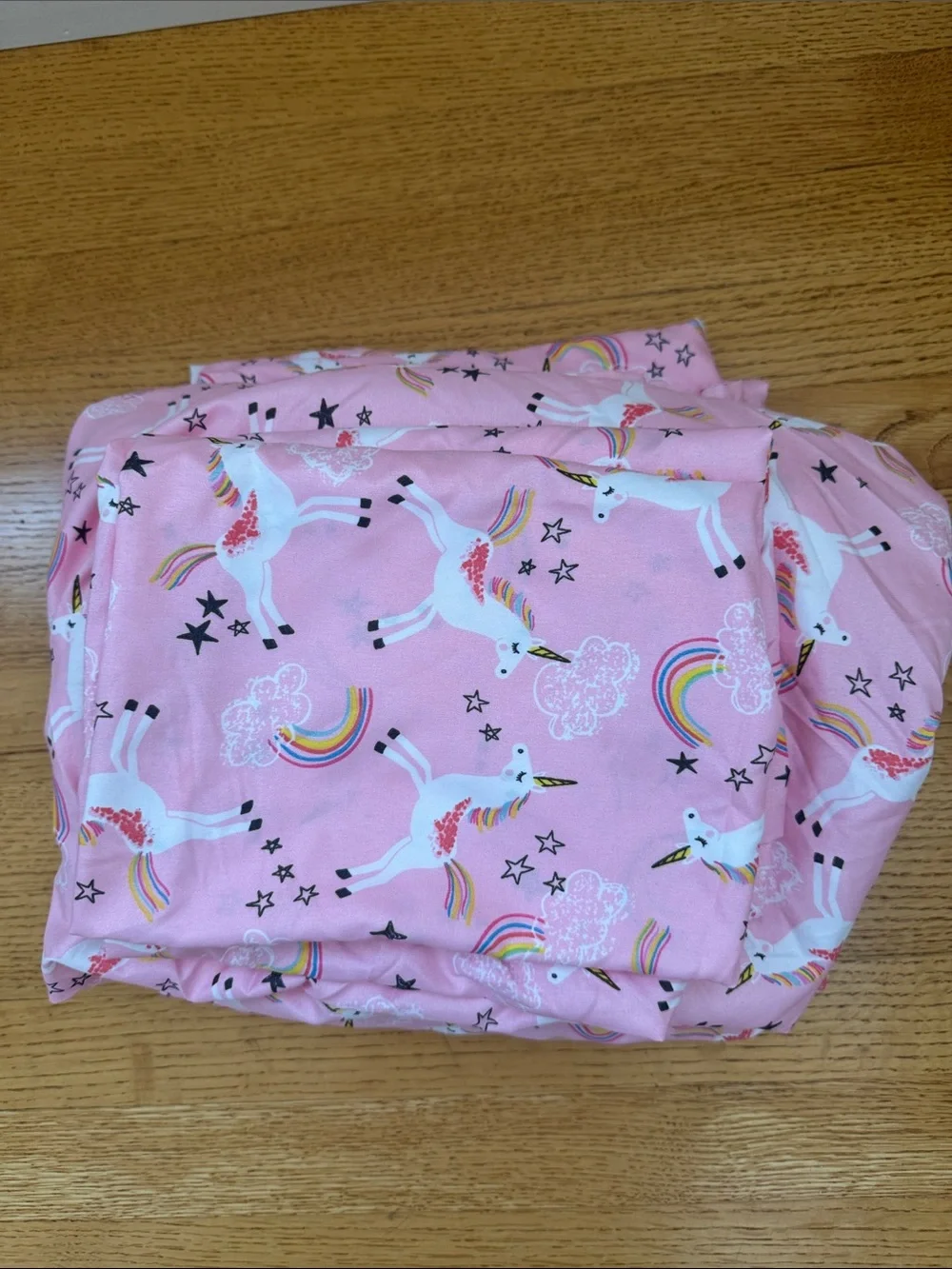 Max Studio Pink Unicorn Rainbow  Sheet Set (Full)